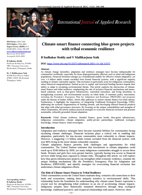 Climate-Smart Finance and Tribal Economic Resilience