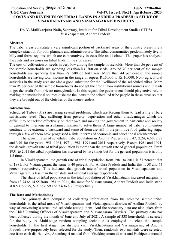 Costs and Revenues on Tribal Lands
