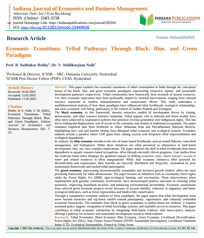 Economic Transitions: Tribal Pathways Through Black, Blue, and Green Paradigms