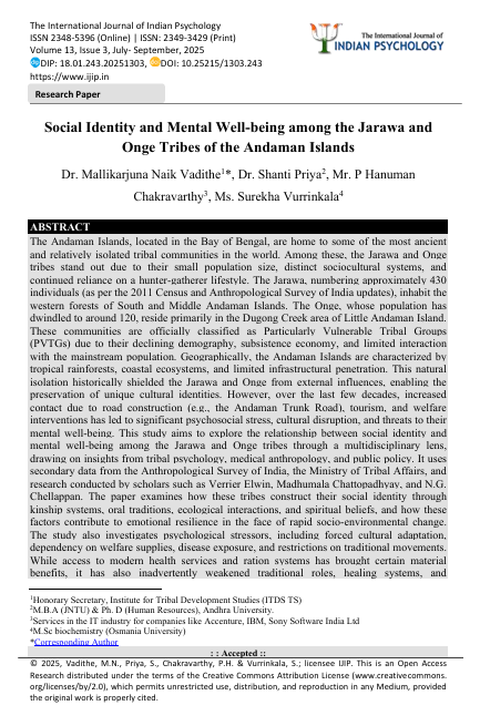 Social Identity and Mental Well-being among the Jarawa and Onge Tribes